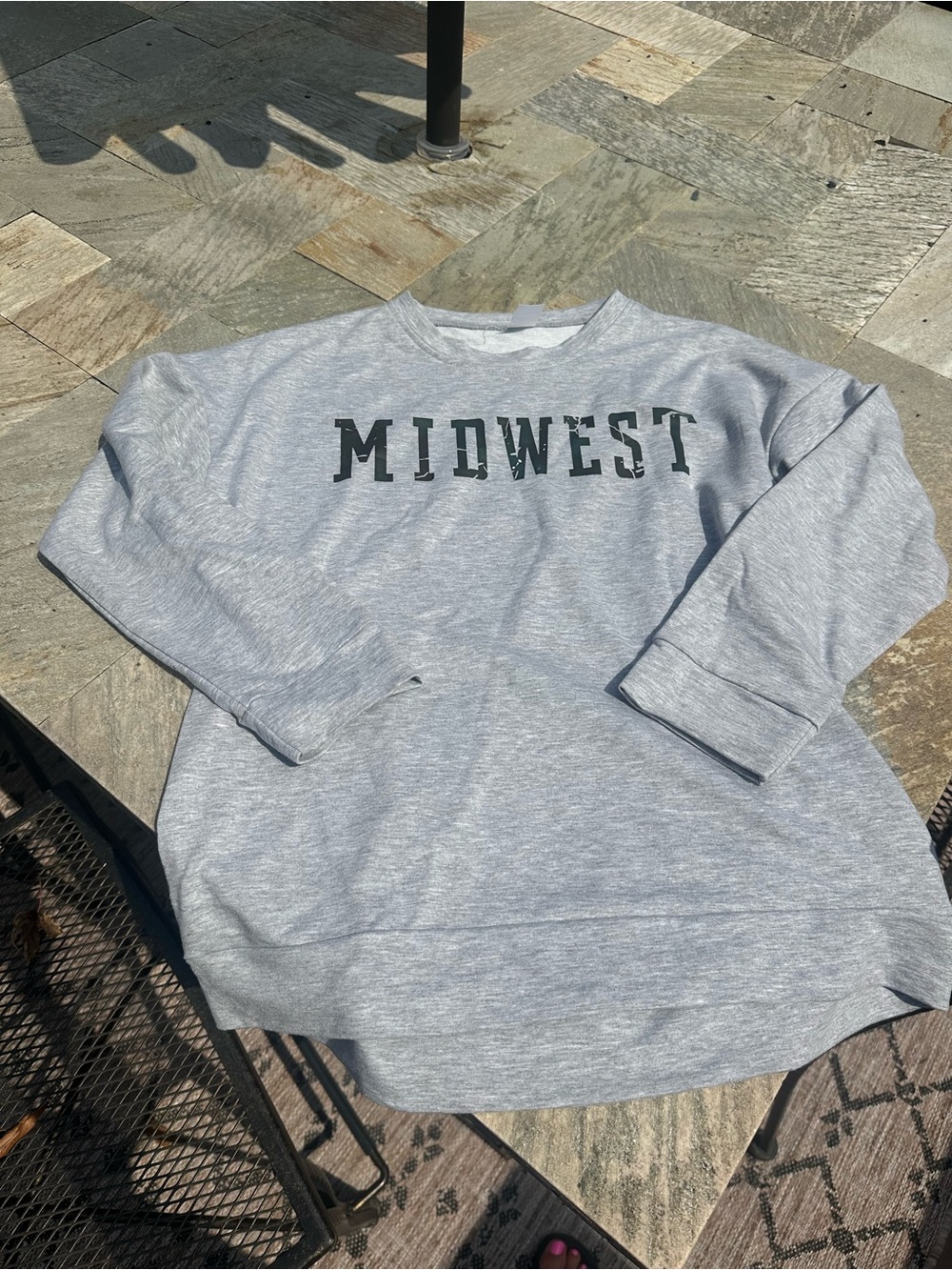 SHEIN BNWOT Midwest Grey women’s Sweatshirt - Casual Pullover size L